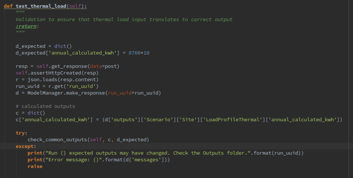 Figure 7 - updating test function in the unit test