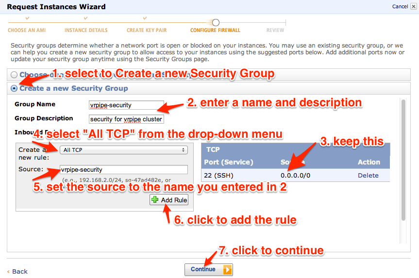 create a new group with an all TCP rule