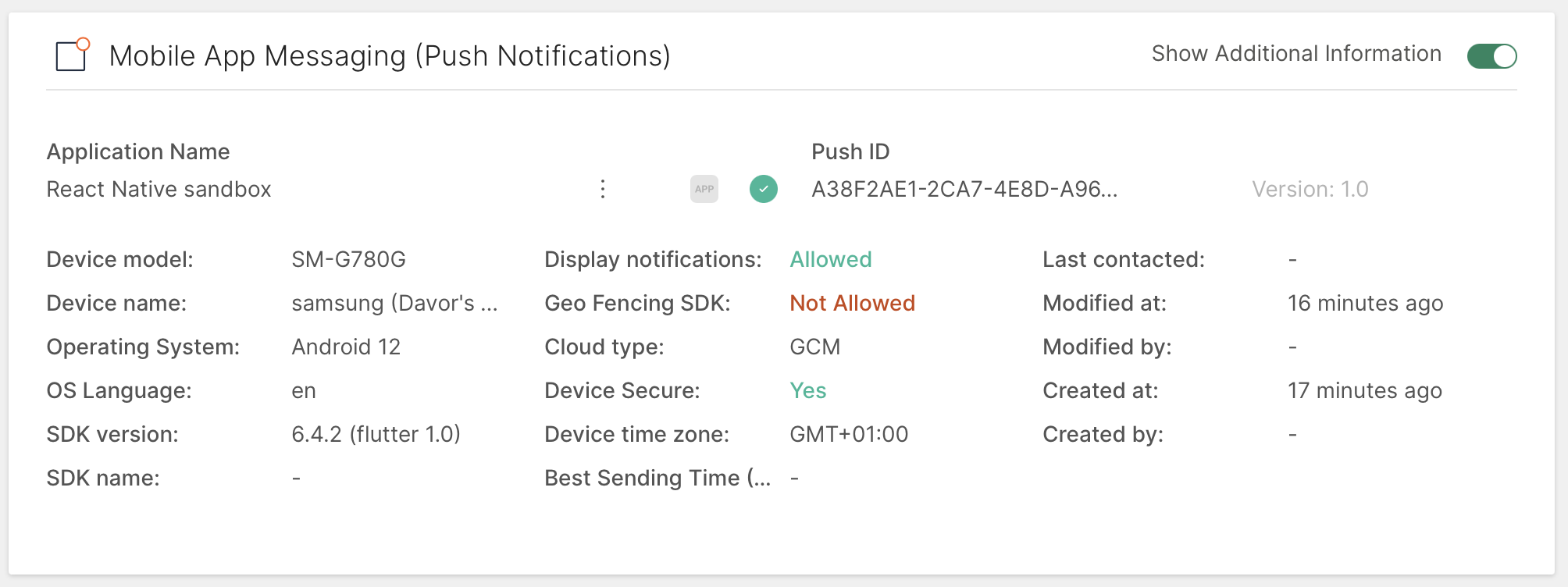 Custom attributes of an installation